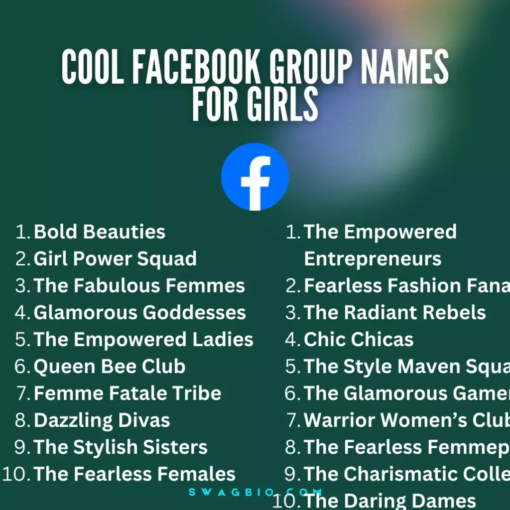 Best 200 Cool Facebook Group names for girls